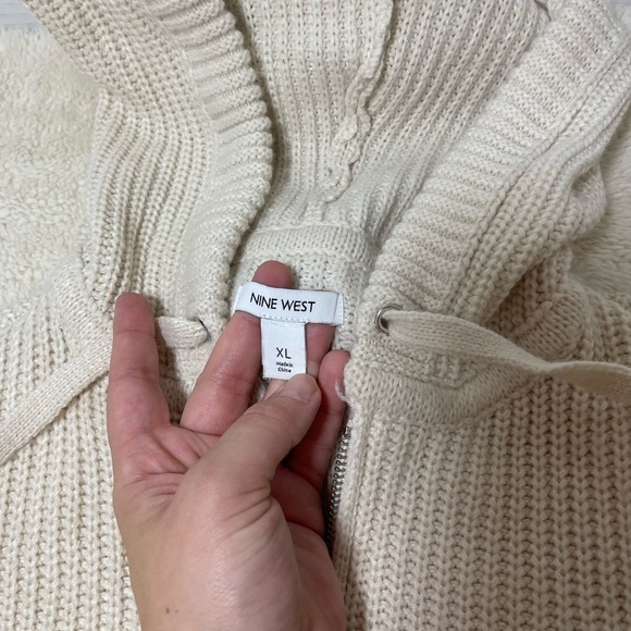 Nine West Zip-Up Cream Sweater - Picture 2 of 6